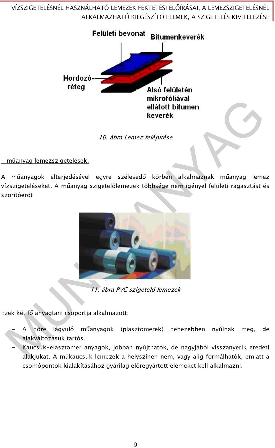ábra PVC szigetelő lemezek - A hőre lágyuló műanyagok (plasztomerek) nehezebben nyúlnak meg, de alakváltozásuk tartós.
