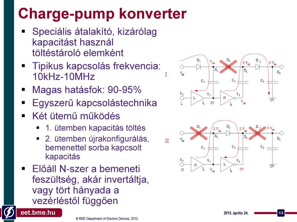 1. ütemben kapacitás töltés 2.