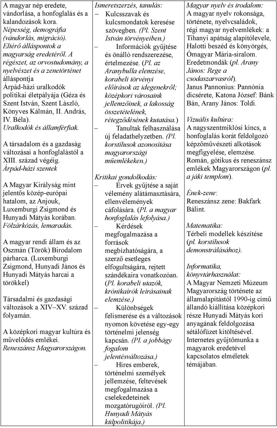 Uralkodók és államférfiak. A társadalom és a gazdaság változásai a honfoglalástól a XIII. század végéig.