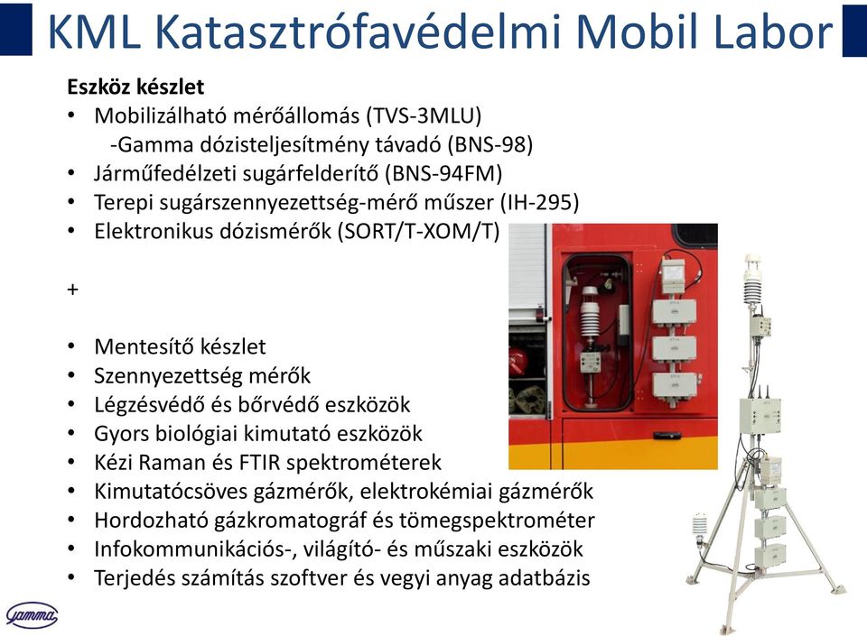 mérők Légzésvédő és bőrvédő eszközök Gyors biológiai kimutató eszközök Kézi Raman és FTIR spektrométerek Kimutatócsöves gázmérők, elektrokémiai