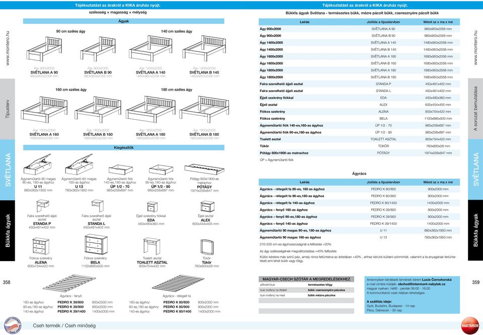hu SVĚTLANA A 90 980x950x2056 mm SVĚTLANA A 160 1680x950x2056 mm Ágyneműtartó 90 magas 90-es, 180-as ágyhoz U 11 880x362x1950 mm STANDA P 90 cm széles ágy 140 cm széles ágy Ágyneműtartó 80 magas