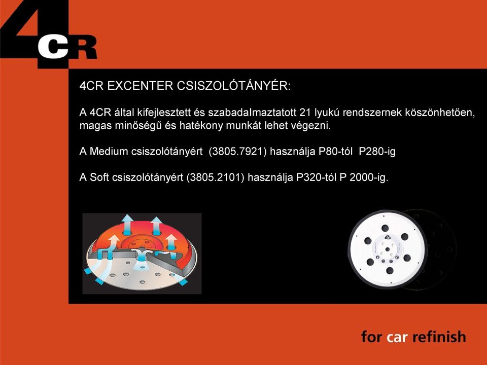 hatékony munkát lehet végezni. A Medium csiszolótányért (3805.