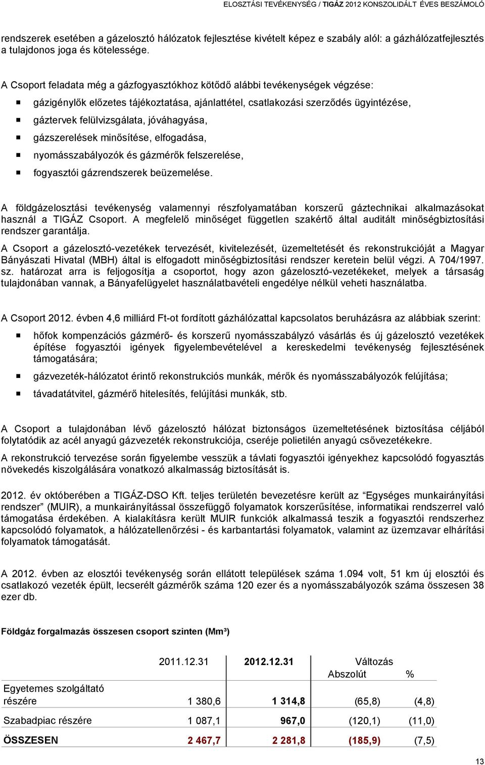 A Csoport feladata még a gázfogyasztókhoz kötődő alábbi tevékenységek végzése: gázigénylők előzetes tájékoztatása, ajánlattétel, csatlakozási szerződés ügyintézése, gáztervek felülvizsgálata,