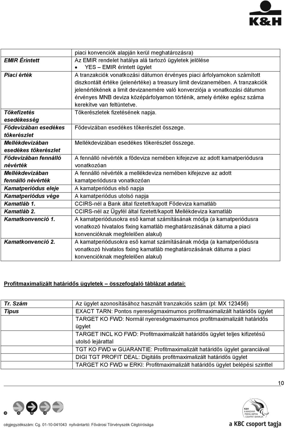 Fődevizában esedékes tőkerészlet összege. Mellékdevizában esedékes tőkerészlet összege.