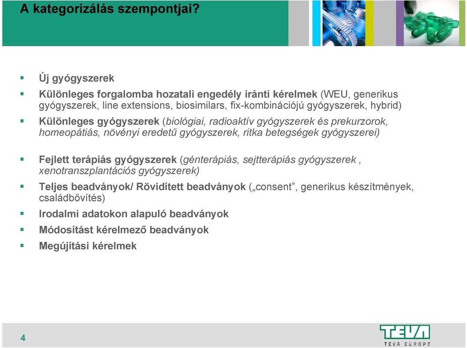 gyógyszerek, hybrid) Különleges gyógyszerek (biológiai, radioaktív gyógyszerek és prekurzorok, homeopátiás, növényi eredetű gyógyszerek, ritka betegségek
