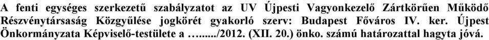 jogkörét gyakorló szerv: Budapest Főváros IV. ker.