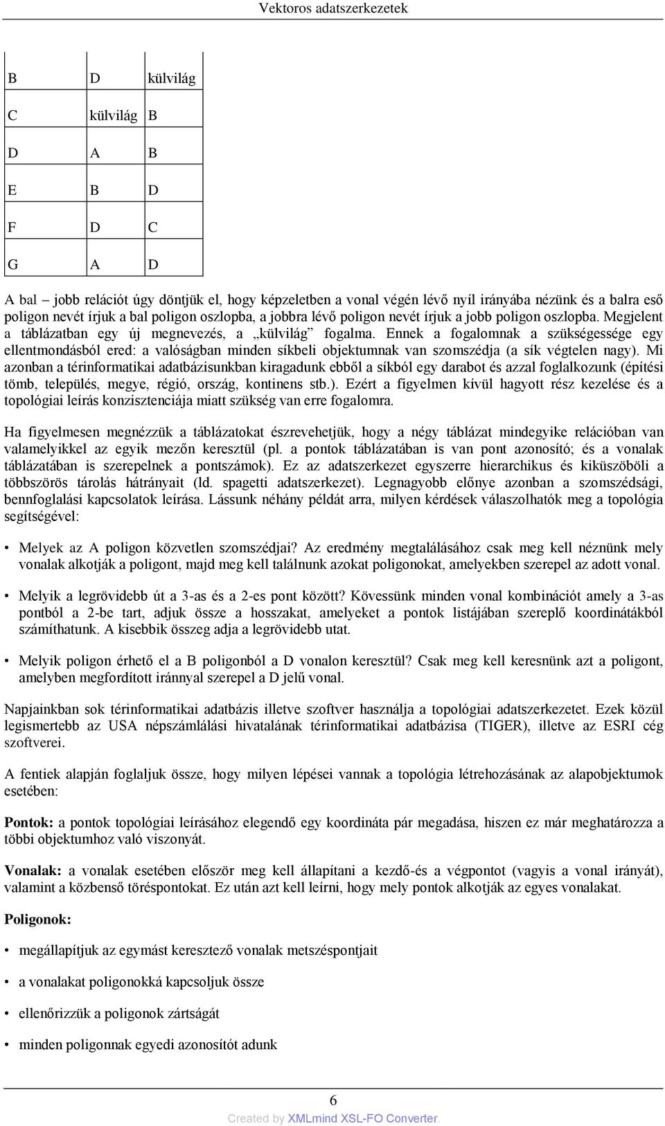 Ennek a fogalomnak a szükségessége egy ellentmondásból ered: a valóságban minden síkbeli objektumnak van szomszédja (a sík végtelen nagy).
