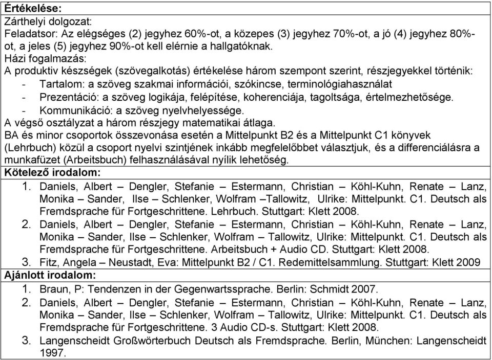 Prezentáció: a szöveg logikája, felépítése, koherenciája, tagoltsága, értelmezhetősége. - Kommunikáció: a szöveg nyelvhelyessége.