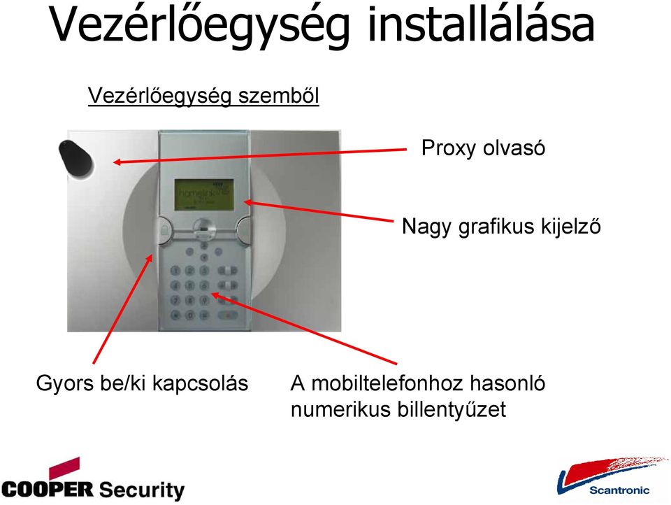 Nagy grafikus kijelző Gyors be/ki