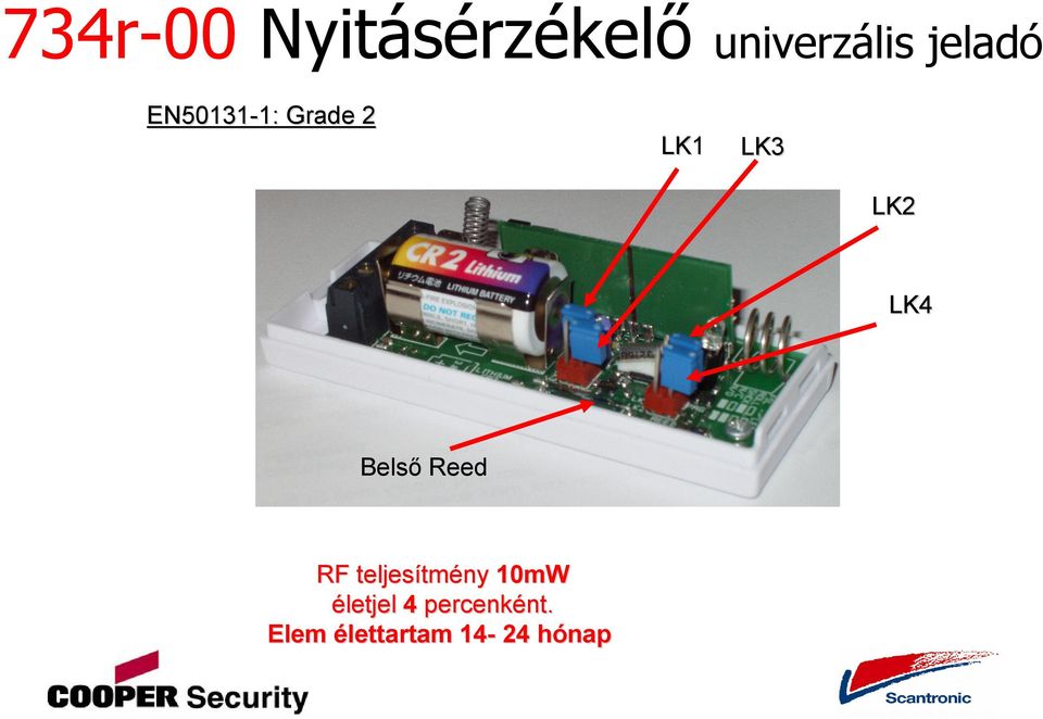 Belső Reed RF teljesítm tmény 10mW