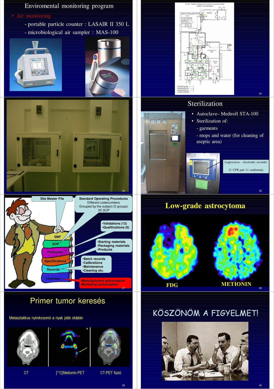 the subject (5 groups) 55 SOP 36 Low-grade astrocytoma Validations (13) Qualifications (6) SMF Starting materials Packaging materials Products SOP Protocols Specifications Records Licenses Batch