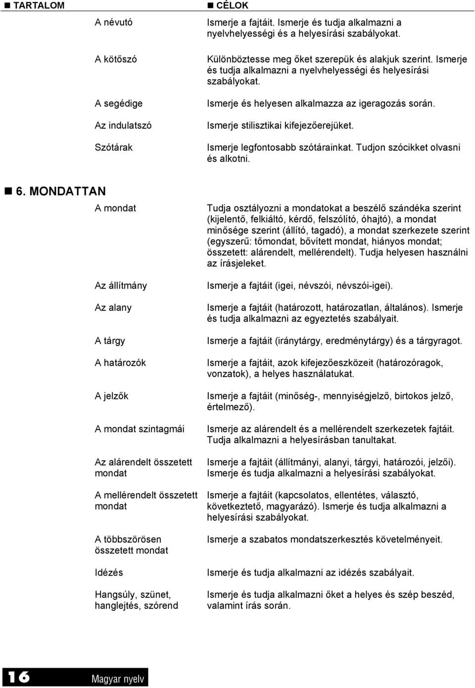 Ismerje stilisztikai kifejezőerejüket. Ismerje legfontosabb szótárainkat. Tudjon szócikket olvasni és alkotni. 6.