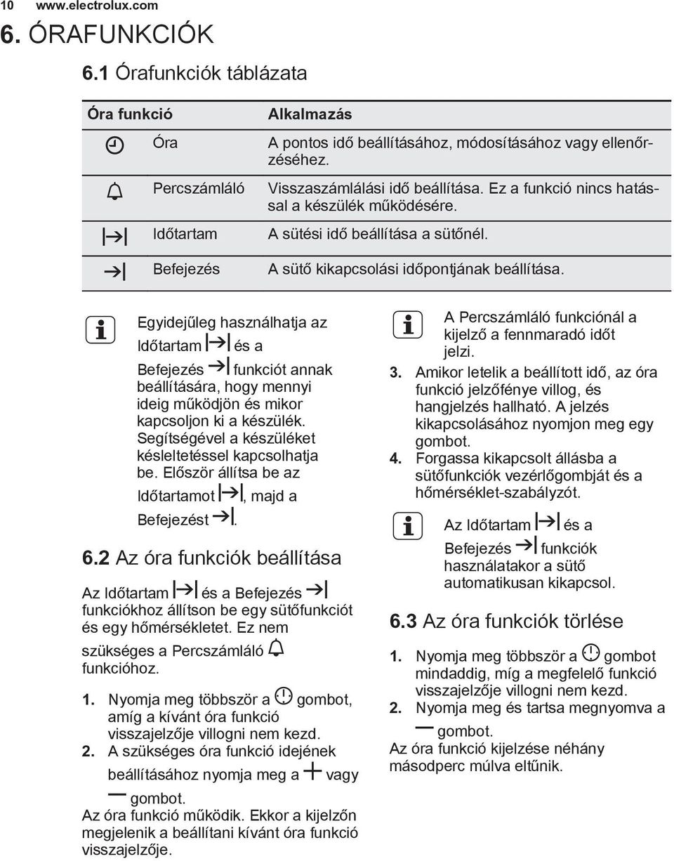 Egyidejűleg használhatja az Időtartam és a Befejezés funkciót annak beállítására, hogy mennyi ideig működjön és mikor kapcsoljon ki a készülék.