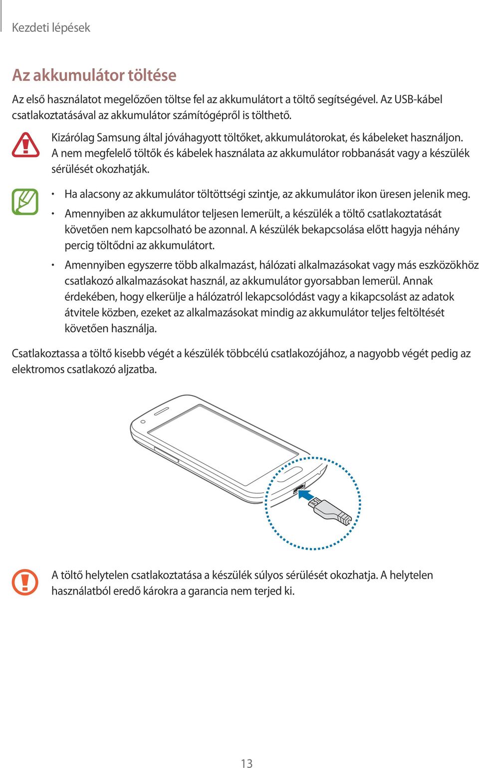 Ha alacsony az akkumulátor töltöttségi szintje, az akkumulátor ikon üresen jelenik meg.