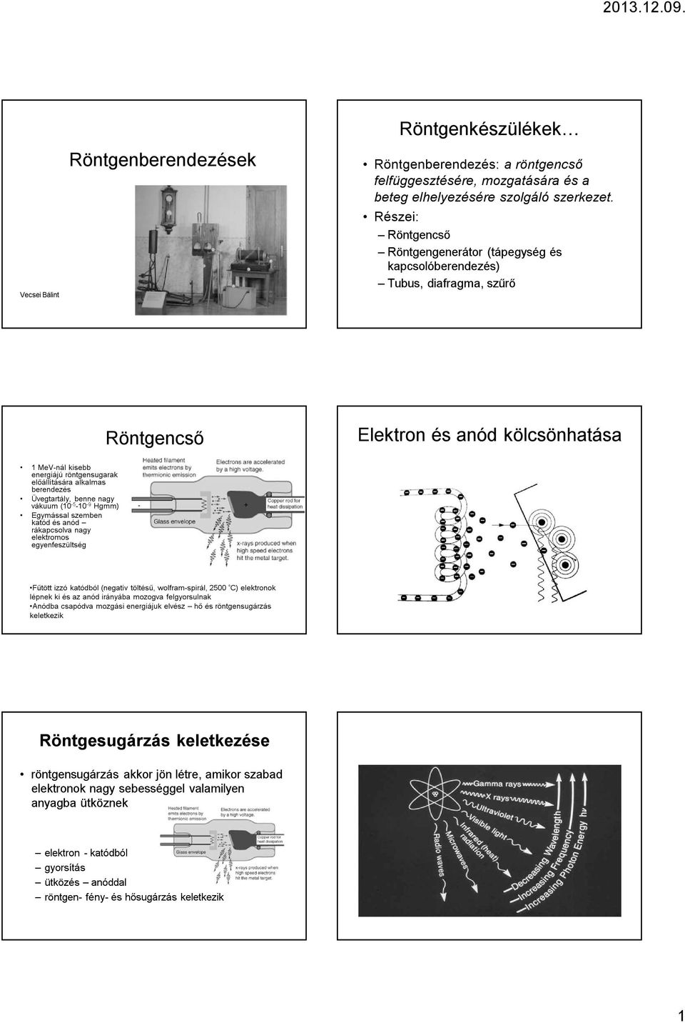 Röntgenkészülékek. Röntgenberendezések. Elektron és anód kölcsönhatása.  Röntgencső. Röntgesugárzás keletkezése - PDF Free Download