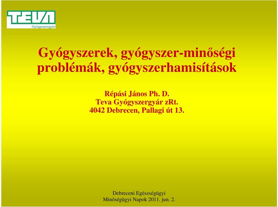 Teva Gyógyszergyár zrt.