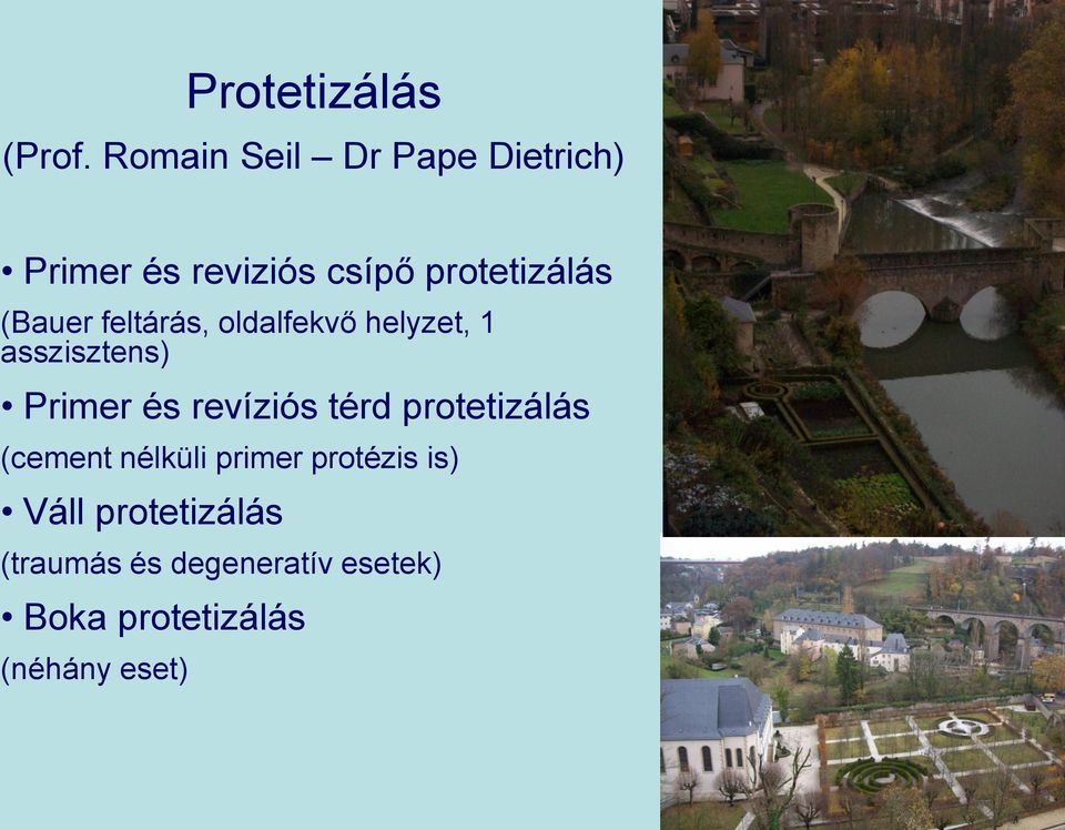 (Bauer feltárás, oldalfekvő helyzet, 1 asszisztens) Primer és revíziós