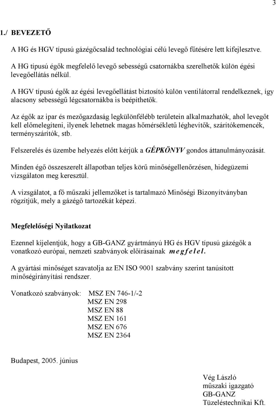 HG és HGV AUTOMATIKUS GÁZÉGŐK - PDF Free Download
