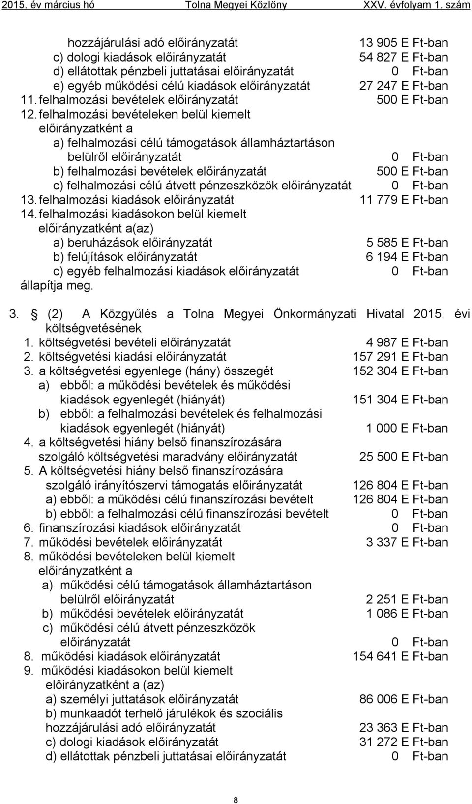 felhalmozási bevételeken belül kiemelt előirányzatként a a) felhalmozási célú támogatások államháztartáson belülről előirányzatát 0 Ft-ban b) felhalmozási bevételek előirányzatát 500 E Ft-ban c)