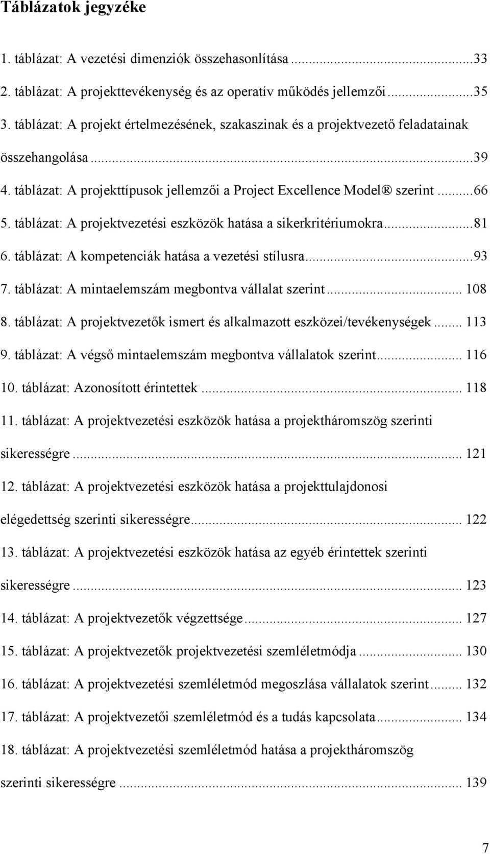 táblázat: A projektvezetési eszközök hatása a sikerkritériumokra... 81 6. táblázat: A kompetenciák hatása a vezetési stílusra... 93 7. táblázat: A mintaelemszám megbontva vállalat szerint... 108 8.