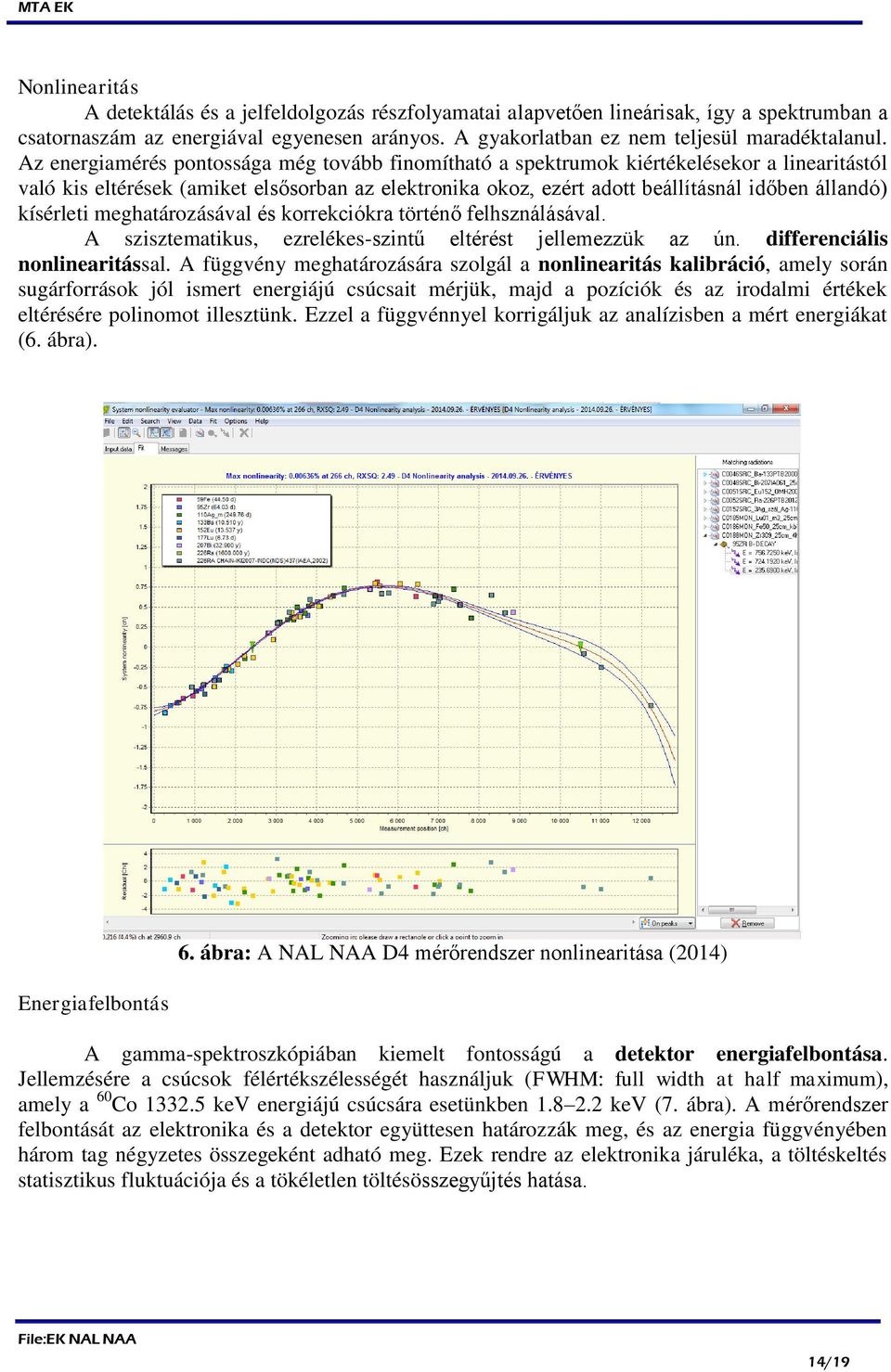 kísérleti meghatározásával és korrekciókra történő felhsználásával. A szisztematikus, ezrelékes-szintű eltérést jellemezzük az ún. differenciális nonlinearitással.