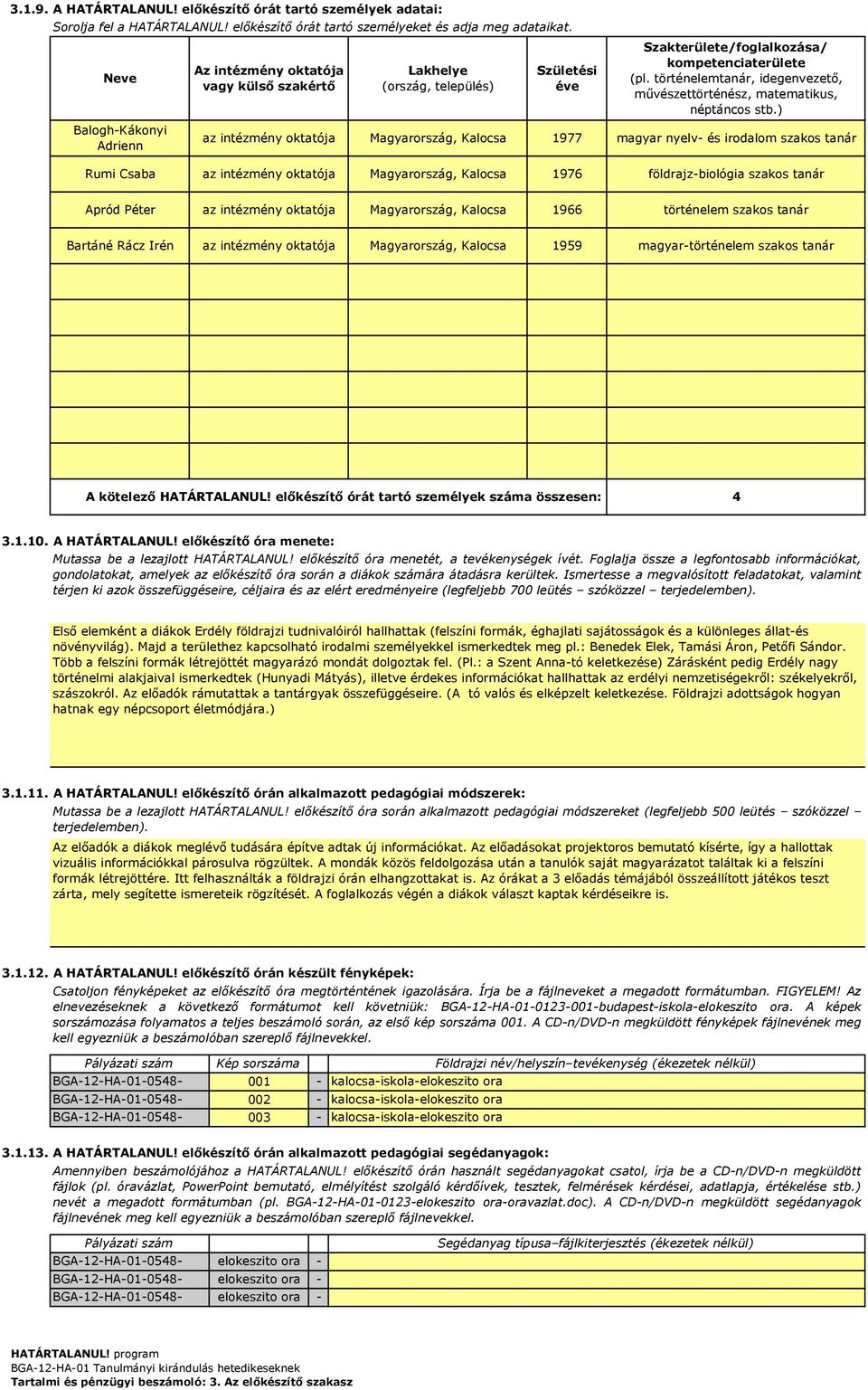 történelemtanár, idegenvezető, művészettörténész, matematikus, néptáncos stb.