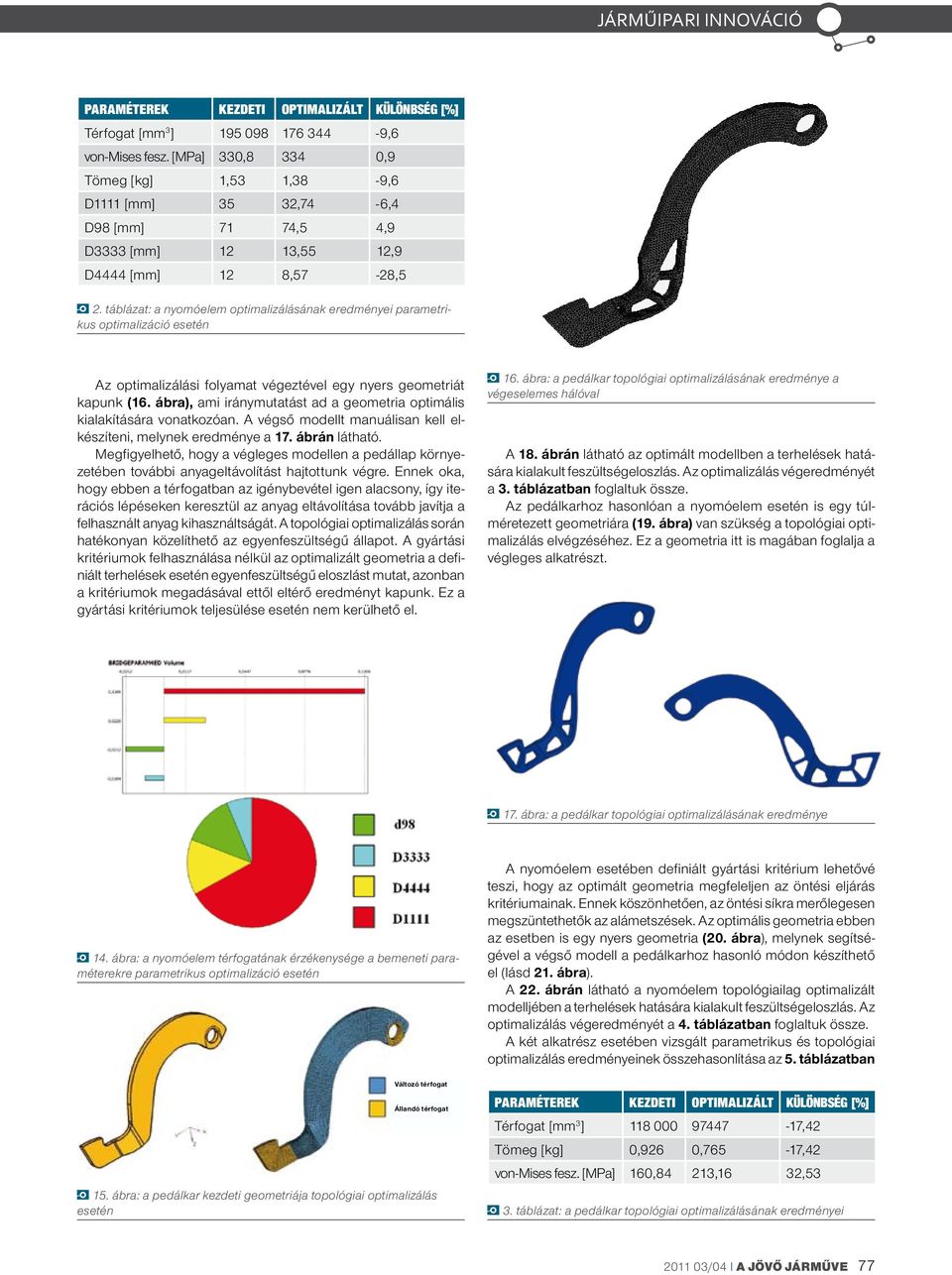 ábra), ami iránymutatást ad a geometria optimális kialakítására vonatkozóan. A végső modellt manuálisan kell elkészíteni, melynek eredménye a 17. ábrán látható.