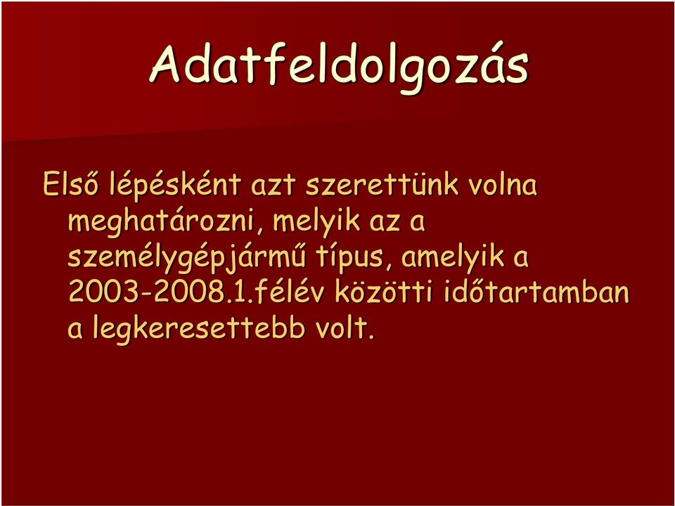 személygépjármű típus, amelyik a 2003-2008.