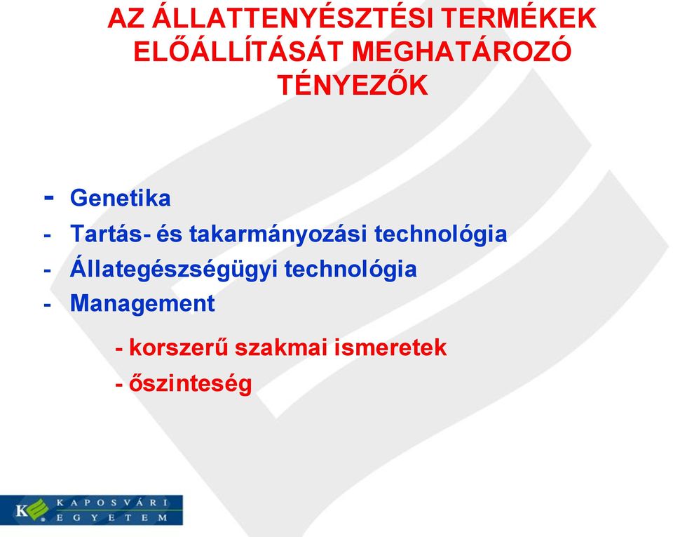 takarmányozási technológia - Állategészségügyi
