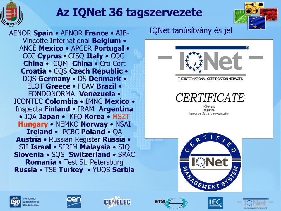 Mexico Inspecta Finland IRAM Argentina JQA Japan KFQ Korea MSZT Hungary NEMKO Norway NSAI Ireland PCBC Poland QA Austria Russian Register