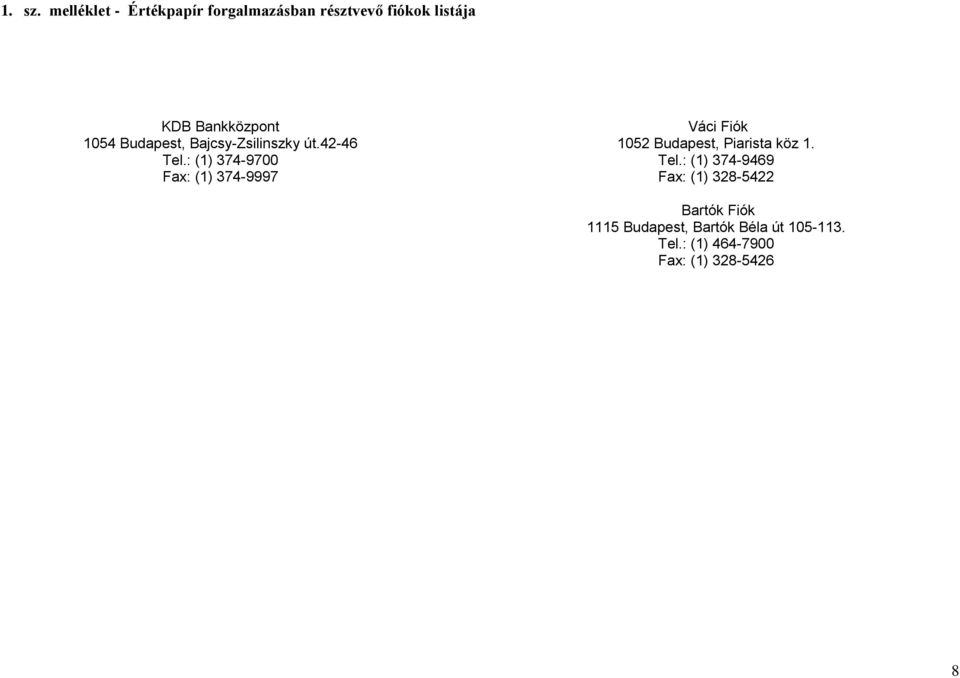 1054 Budapest, Bajcsy-Zsilinszky út.42-46 Tel.