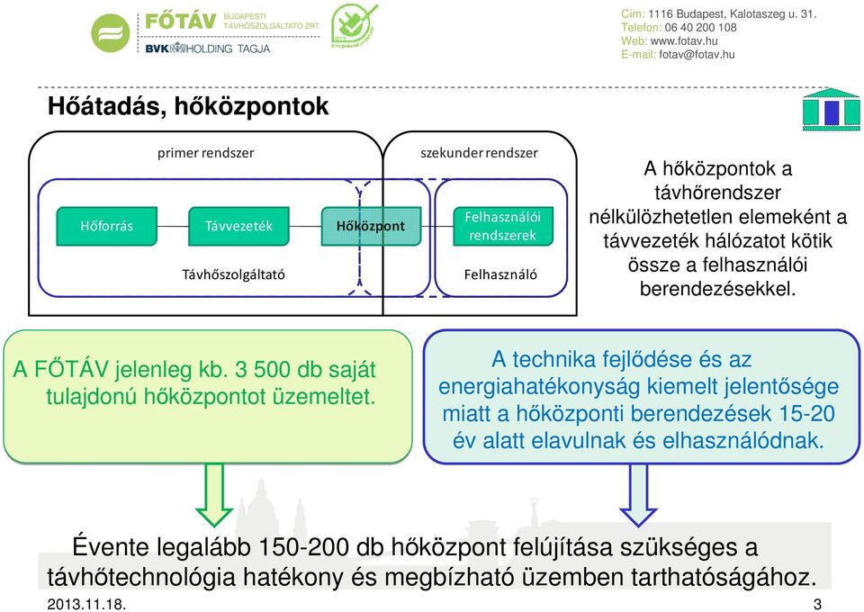 3 500 db saját tulajdonú hőközpontot üzemeltet.