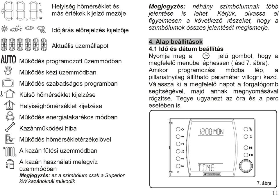 Megjegyzés: ez a szimbólum csak a Superior kw kazánoknál működik Megjegyzés: néhány szimbólumnak több jelentése is lehet.