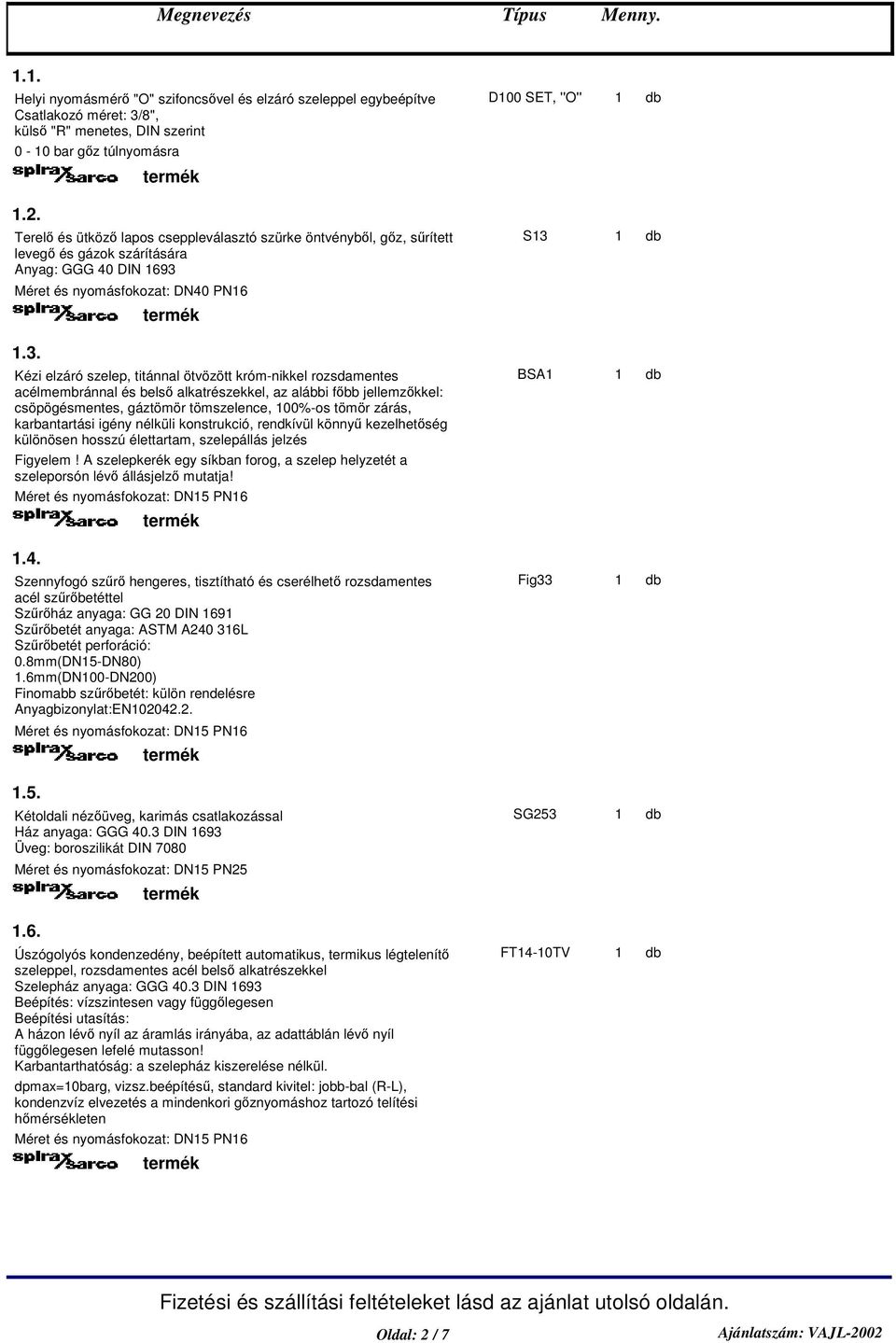 S3 Méret és nyomásfokozat: DN40 PN6.3. Kézi elzáró szelep, titánnal ötvözött króm-nikkel rozsdamentes acélmembránnal és bels alkatrészekkel, az alábbi fbb jellemzkkel: csöpögésmentes, gáztömör