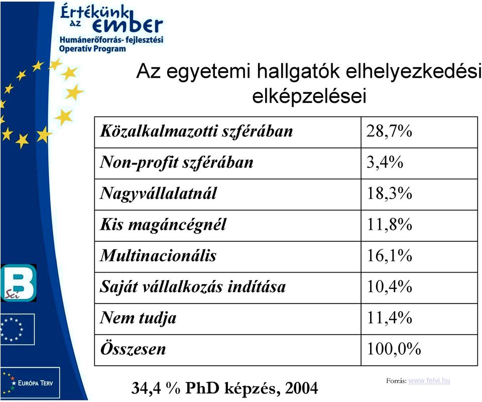 Multinacionális Saját vállalkozás indítása Nem tudja Összesen 28,7%