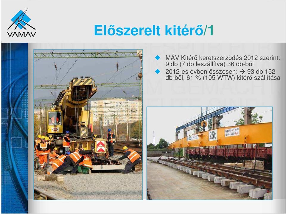 leszállítva) 36 db-ből 2012-es évben