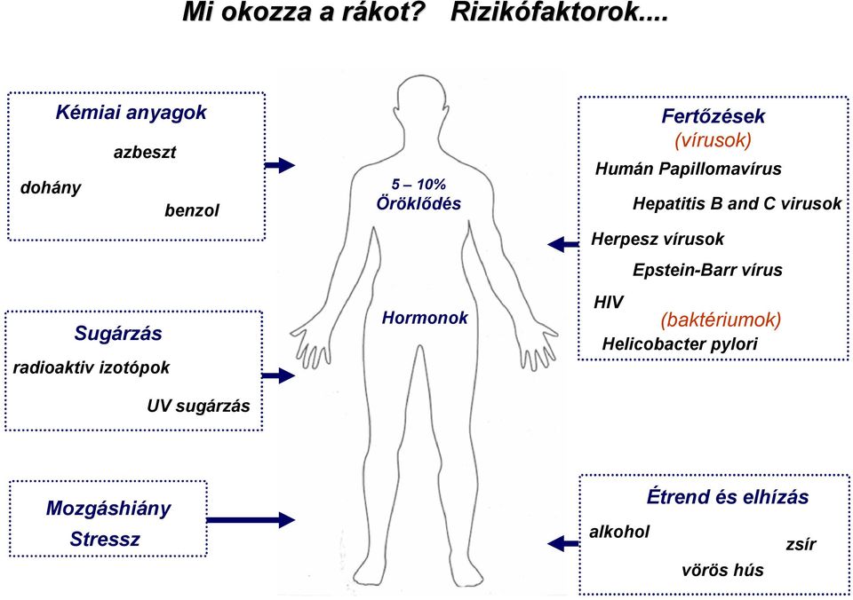 Öröklődés Hormonok Fertőzések (vírusok) Humán Papillomavírus Hepatitis B and C virusok