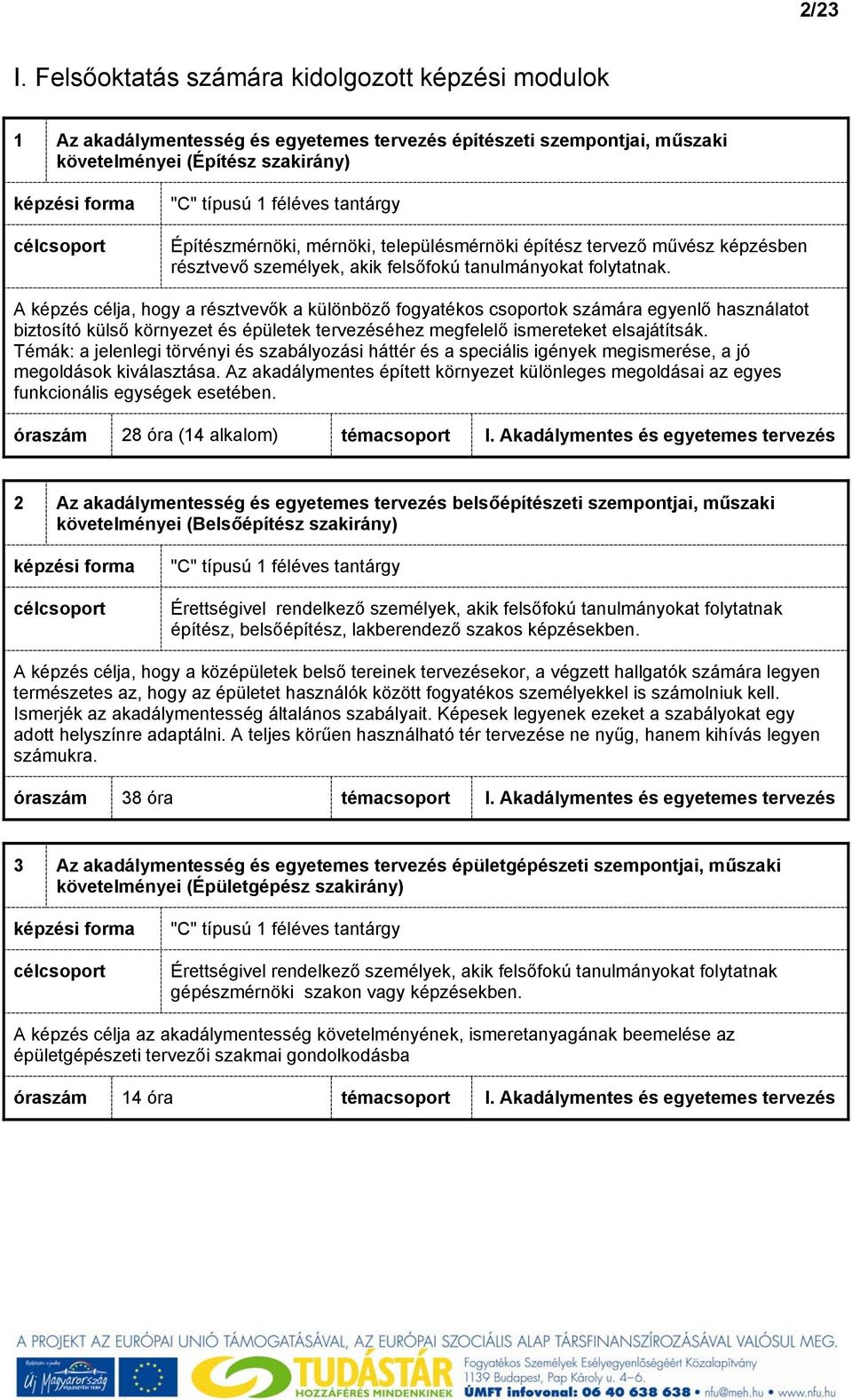 Építészmérnöki, mérnöki, településmérnöki építész tervező művész képzésben résztvevő személyek, akik felsőfokú tanulmányokat folytatnak.