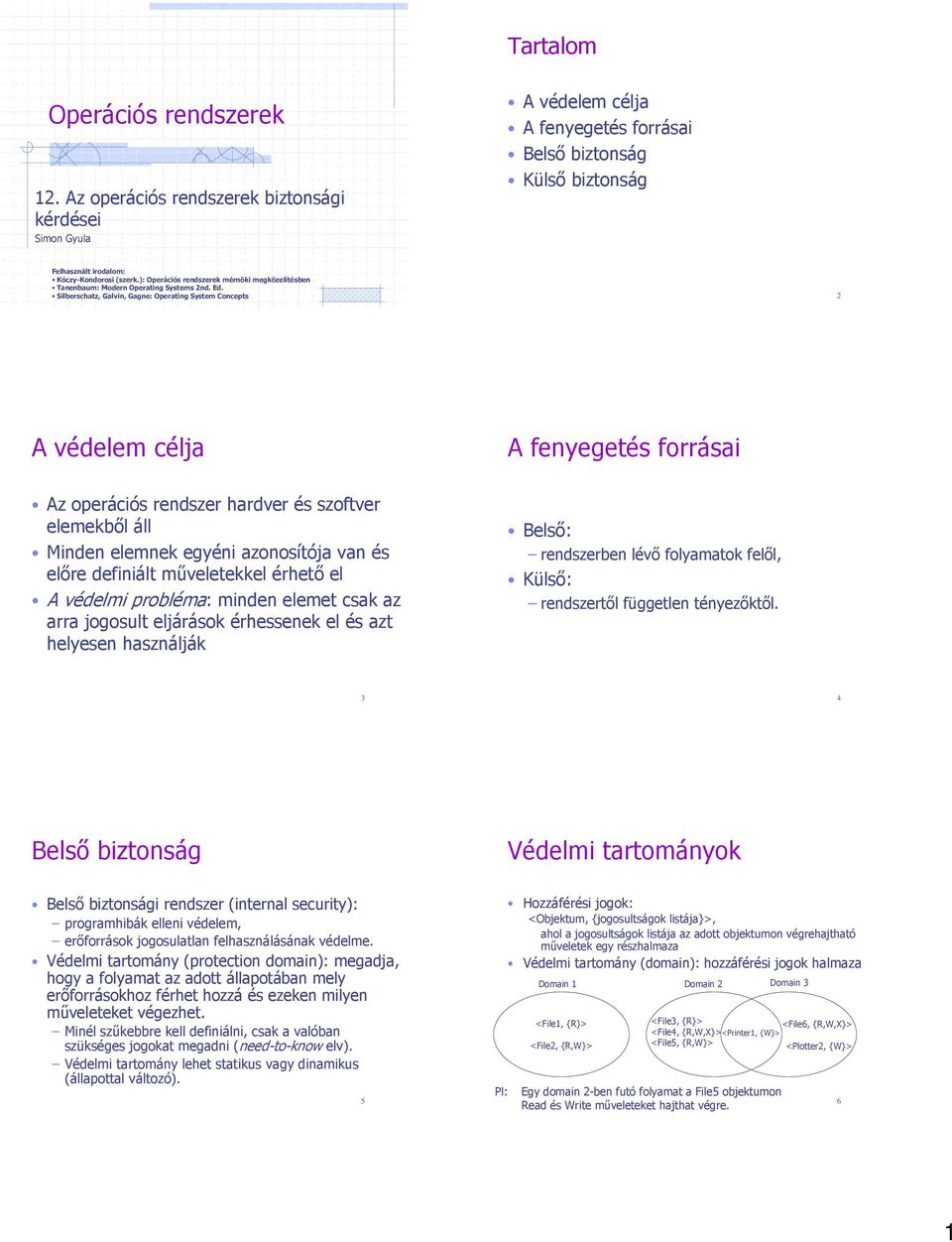 ): Operációs rendszerek mérnöki megközelítésben Tanenbaum: Modern Operating Systems 2nd. Ed.
