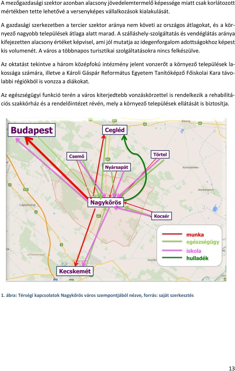 A szálláshely-szolgáltatás és vendéglátás aránya kifejezetten alacsony értéket képvisel, ami jól mutatja az idegenforgalom adottságokhoz képest kis volumenét.