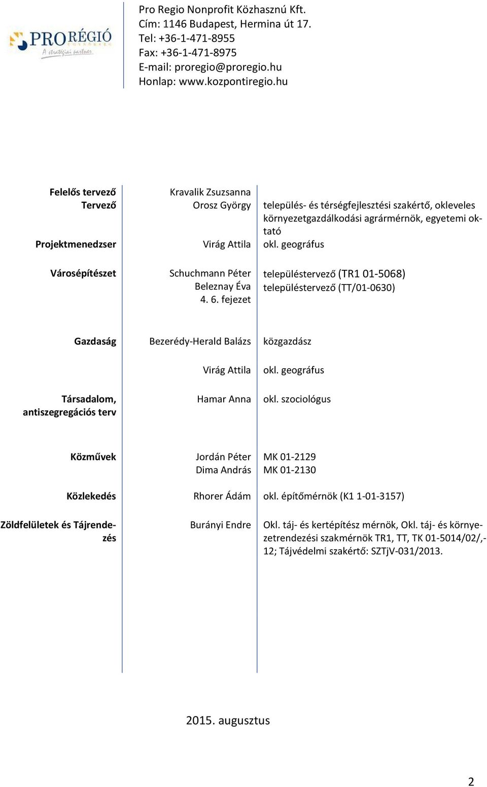 geográfus település- és térségfejlesztési szakértő, okleveles környezetgazdálkodási agrármérnök, egyetemi oktató Városépítészet Schuchmann Péter Beleznay Éva 4. 6.