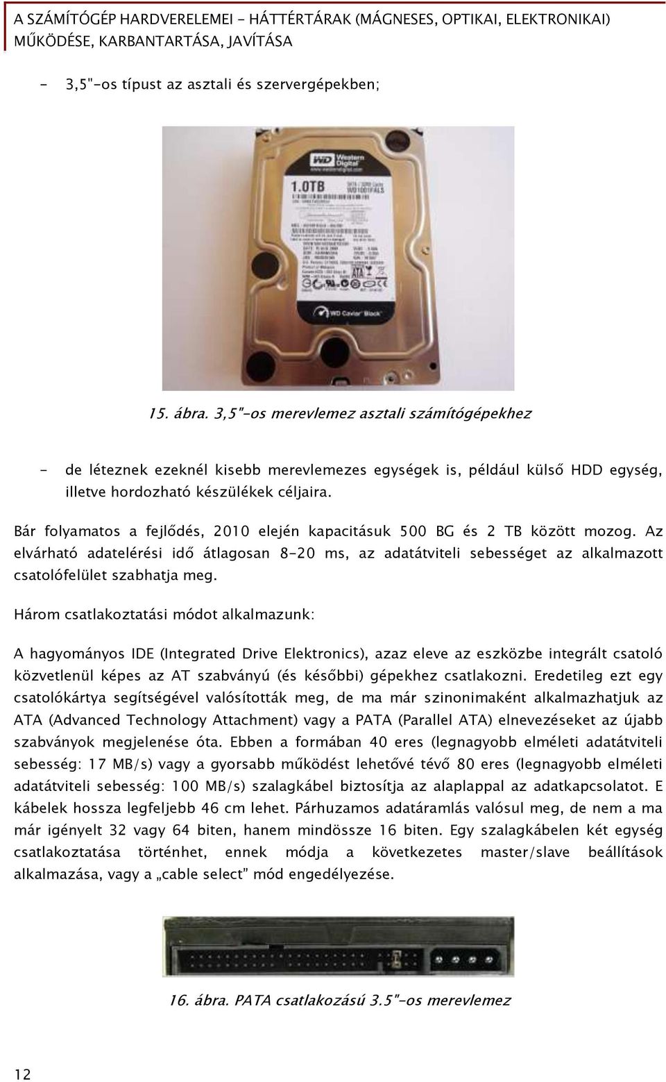 Bár folyamatos a fejlődés, 2010 elején kapacitásuk 500 BG és 2 TB között mozog. Az elvárható adatelérési idő átlagosan 8-20 ms, az adatátviteli sebességet az alkalmazott csatolófelület szabhatja meg.