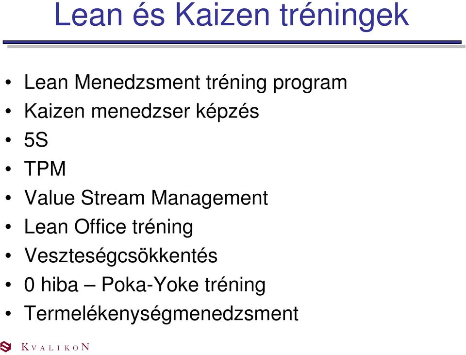 Stream Management Lean Office tréning