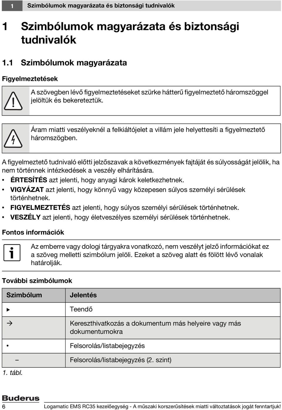 Áram miatti veszélyeknél a felkiáltójelet a villám jele helyettesíti a figyelmeztető háromszögben.