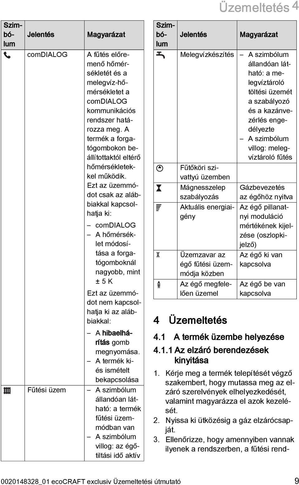 Ezt az üzemmódot csak az alábbiakkal kapcsolhatja ki: comdialog A hőmérséklet módosítása a forgatógomboknál nagyobb, mint ± 5 K Ezt az üzemmódot nem kapcsolhatja ki az alábbiakkal: Melegvízkészítés A