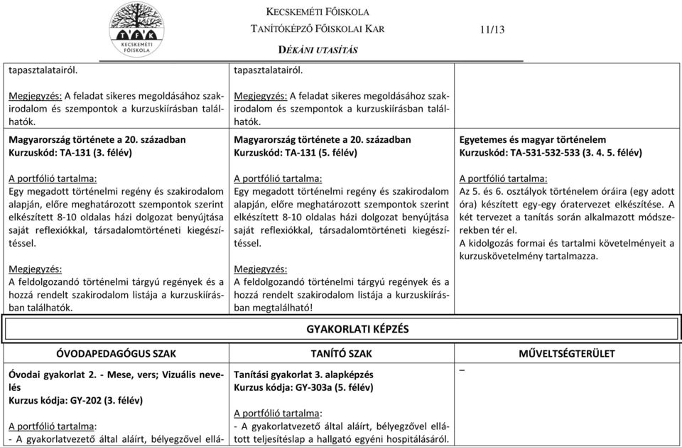 kiegészítéssel. Megjegyzés: A feldolgozandó történelmi tárgyú regények és a hozzá rendelt szakirodalom listája a kurzuskiírásban találhatók. tapasztalatairól.