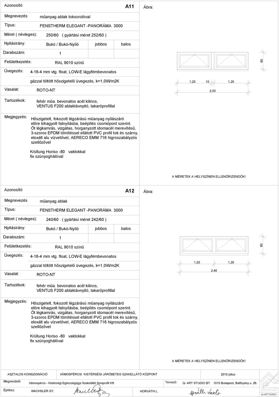 gyártási méret 242/60 ) Bukó / Bukó-Nyíló 60,20,20 2,40 eloxált alu vízvetővel, AERECO EMM 76