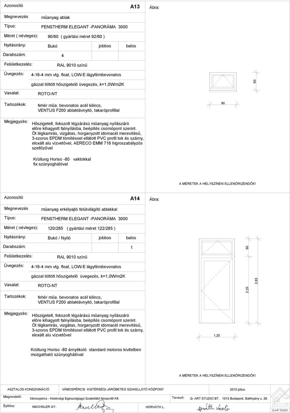 gyártási méret 22/285 ) Bukó / Nyíló 2,25 60 2,85 eloxált alu vízvetővel,20 Krüllung Horiso -80 árnyékoló