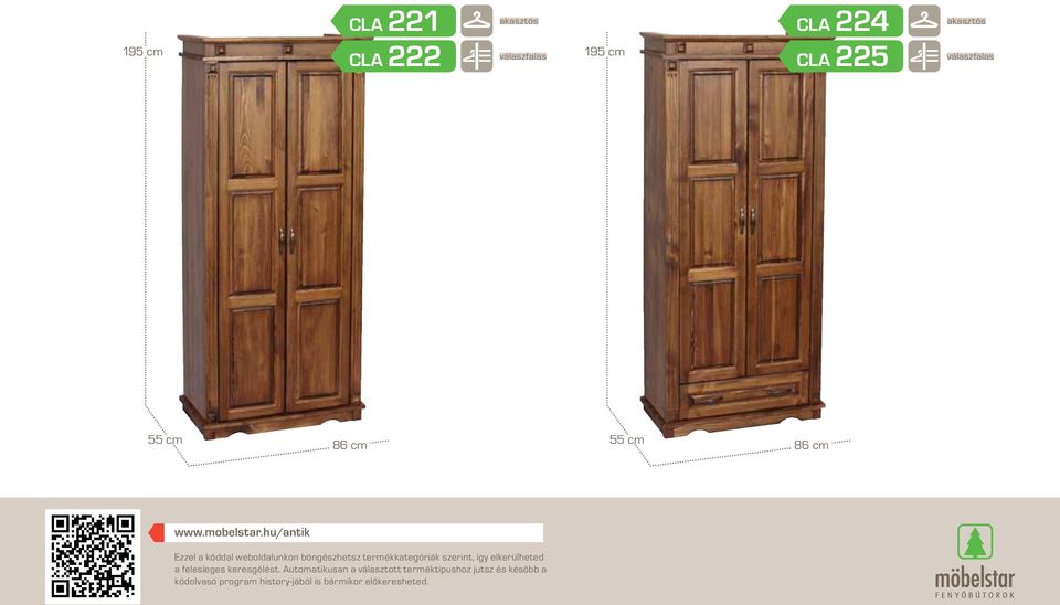 225 akasztós válaszfalas 55 cm 55