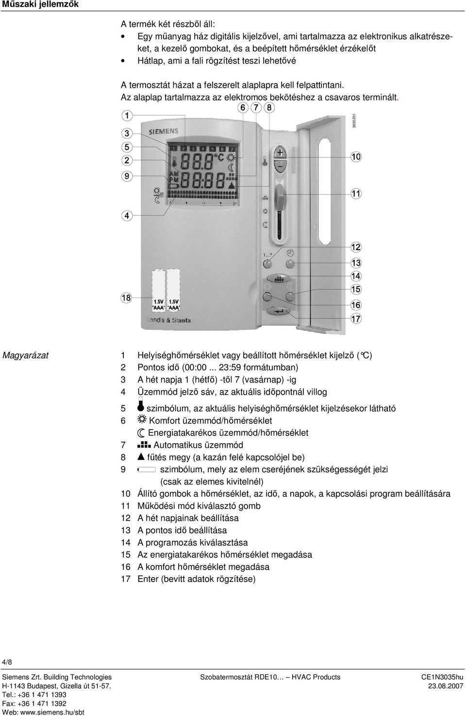 Szobatermosztátok 7-napos programozhatósággal, LCD-kijelzővel - PDF  Ingyenes letöltés